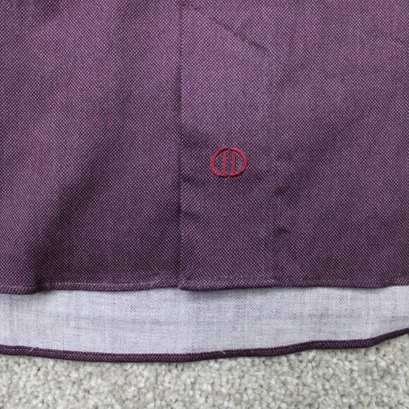 David Donahue Shirt Mens Large Purple 100% Cotton Long Sleeve Button Down - Picture 9 of 14